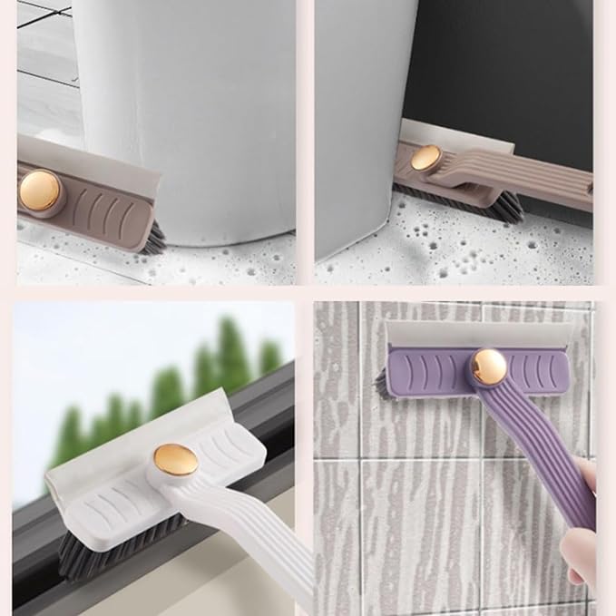 Multi-Function Rotating Crevice Cleaning Brush – No-Dead-Corners Gap Brush with Hard Bristles, Household Cleaning Tool for Kitchen, Bathroom, Windows & Tight Spaces (Brown*1)