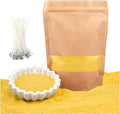 PHYMAT Plant-Based Candle Sand, 1.1LB Unscented Pearled Candles and 50pcs Wicks, Refillable Sand Candles with Wicks Kit for DIY Handmade Candle Making, Party, Wedding, Home Decor