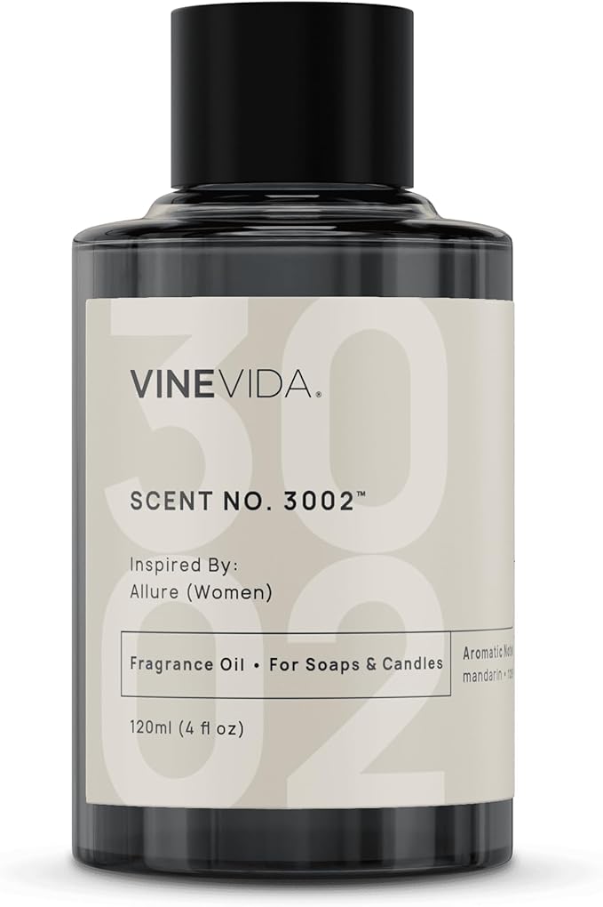 VINEVIDA Scent NO. 3002 Fragrance Oil - 120mL (4oz) - Inspired by: Allure (Women); Candle Fragrance Oil for Soy Candles - Soap Making Scents