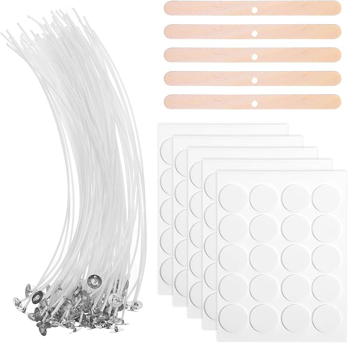 100 Pack Candle Wicks for Candle Making, Candles Wicks, Cotton Wick for Candlemaking, Soy Wax, Beeswax, Coconut Wax