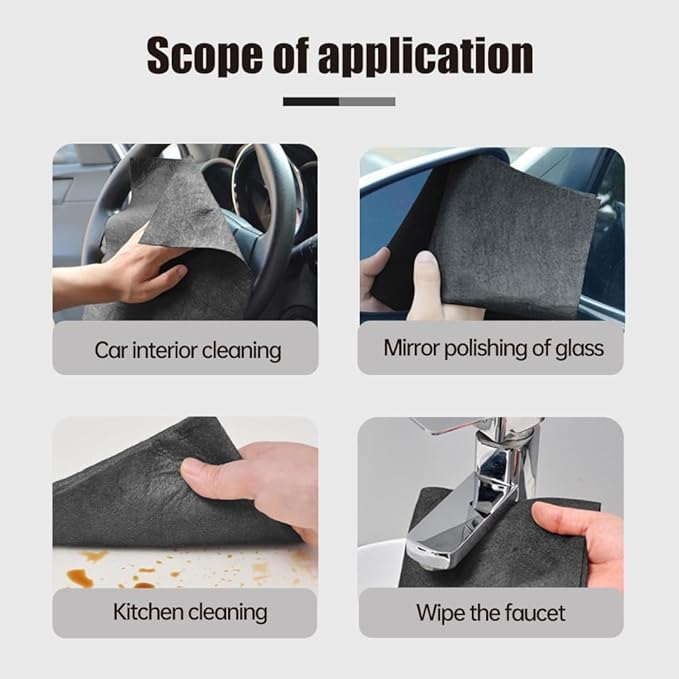 Wegodal Thickened Magic Cleaning Cloth, 2026 Upgrade Reuseable Streak Free Microfiber Cloth Microfiber Cleaning Cloth, Multipurpose Miracle Rags for Kitchen, Window, Glass, Cars (5Pcs, 8X12in)