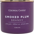 Colonial Candle Smoked Plum Brandy Jar Candle, Pop of Color Collection, 3 Wick, Purple, 14.5 oz - Up to 60 Hours Burn