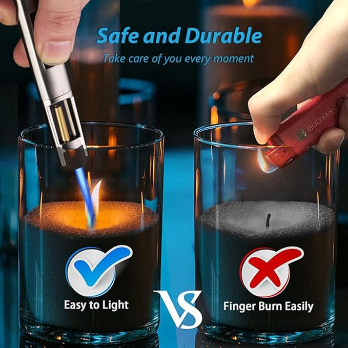 HONEST Metal Lighters Butane Refillable Single Jet Flame lighter shipped without gas (Purple)