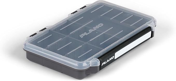 Plano StowAway 3600 50/50 Split Stow Tackle Box with Corrosion-Preventive Rustricor, Single Latch Design, Transparent DuraView Lid, Stackable Storage for Fishing Bait, Lures and Gear