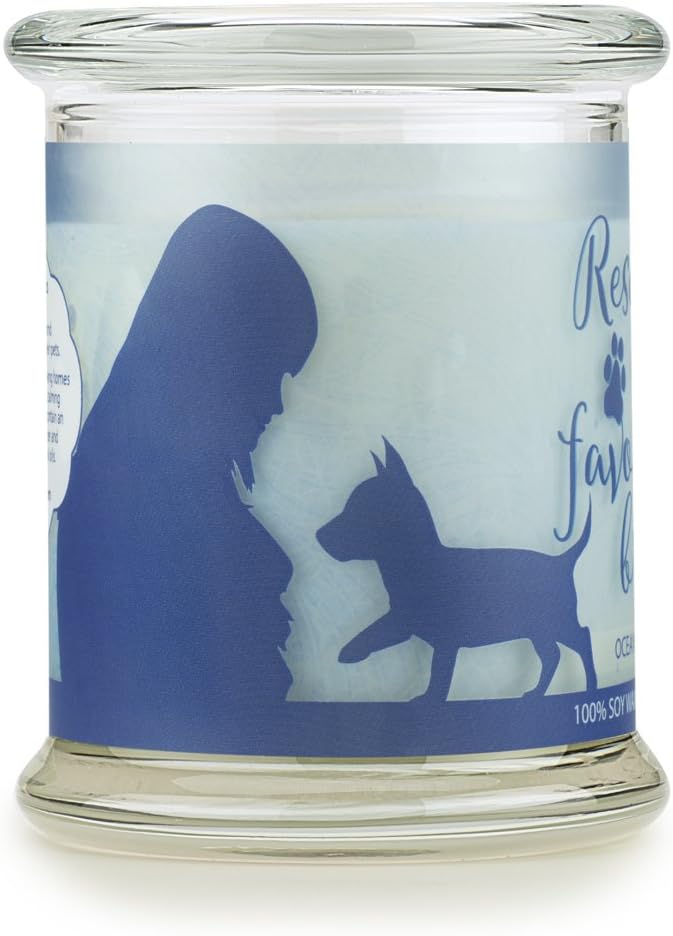One Fur All Pet Lovers Candle - Ocean Breeze - Pet Odor Eliminator - Non-Toxic - Eco-Friendly