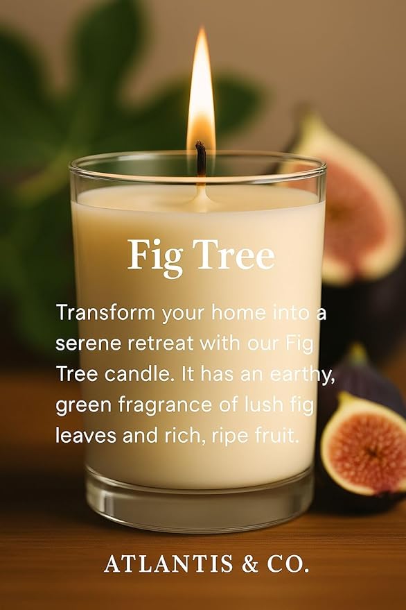 Fig Tree Scented Candle, 8oz Jar with Long-Lasting Burn, Giftable, Holidays,Birthdays