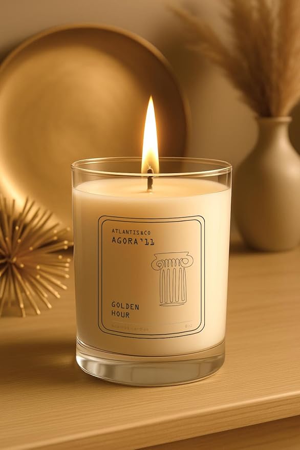 Golden Hour Scented Candle, 8oz Jar with Long-Lasting Burn, Giftable, Holidays,Birthdays