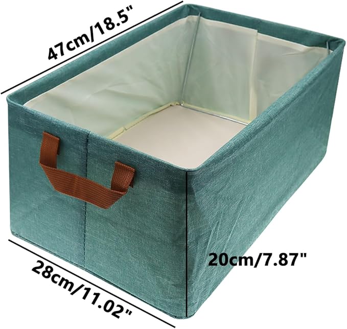 Large Capacity Storage Bins Closet Organizer System, 2PCS Fabric Storage Box with Steel Frame Stackable Shelf Storage Baskets Foldable Wardrobe Storage Box for Clothes Toys (Green)