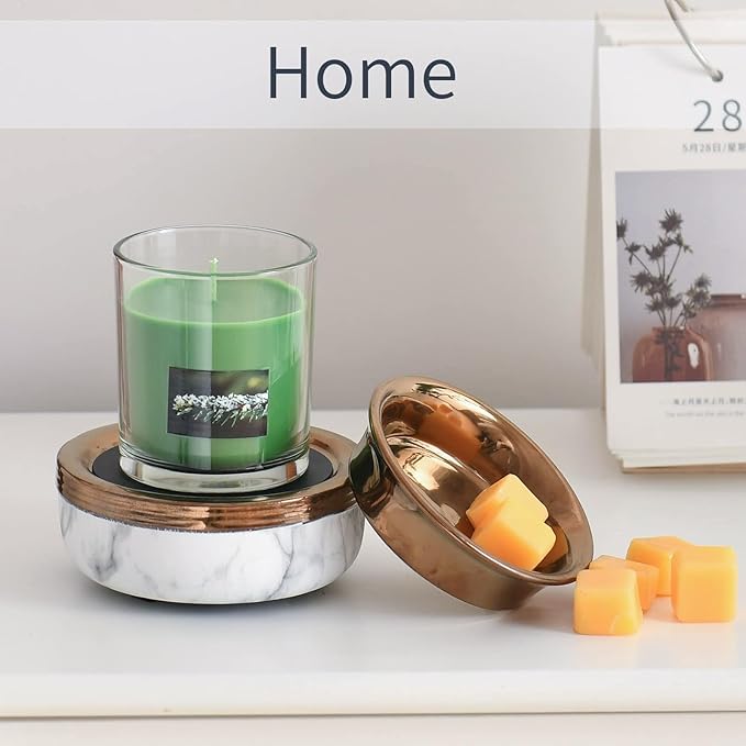 mocosa Ceramic Wax Melt Warmer 3-in-1 Candle Warmer Electric Wax Warmer for Scented Wax Melter Burner for Home,Office, for Mom Women（White）