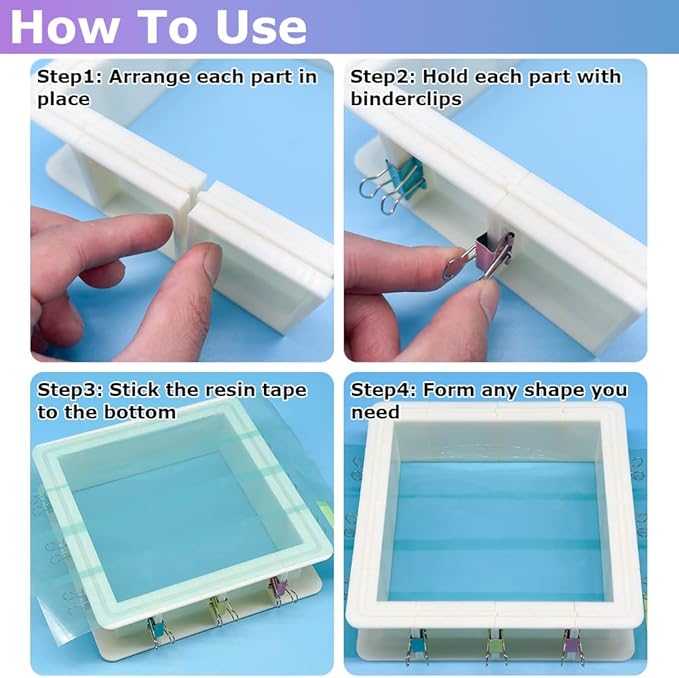 2-Pack Adjustable Mold-Housing for Silicone Molds - Rubber Mold Making Kit, Housing Frame for DIY Candle, Soap, and Resin Molds
