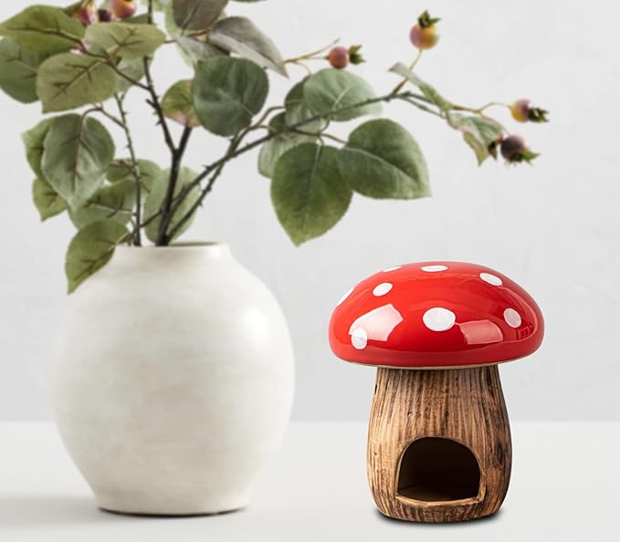 Mushroom Wax Melt Warmer Essential Oil Burner RedCeramic Scented Wax Melts Burner Scentsy