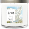 Yankee Candle Clean Cotton, Fall Scented Candle, 14.5oz 3-Wick Candle Jar with up to 40 Hours Burn Time