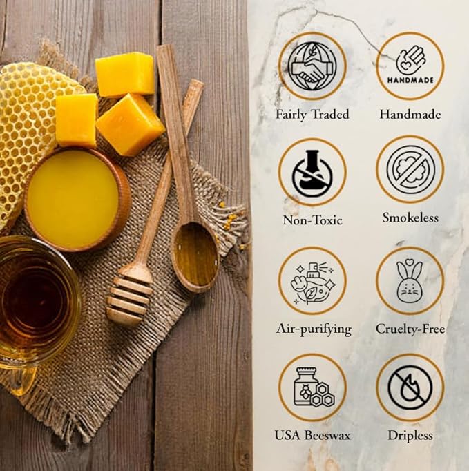 BeeTheLight Beeswax Jar Candle - 100% Pure USA Bees Wax in Glass Container - Aromatherapy Scented
