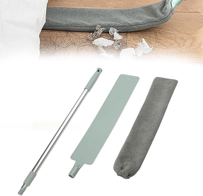 2025 New Retractable Gap Dust Cleaning Artifact with 3-Layer Hook 3 Microfiber Dusting Cloths Long Handle for Cleaning Under Refrigerator