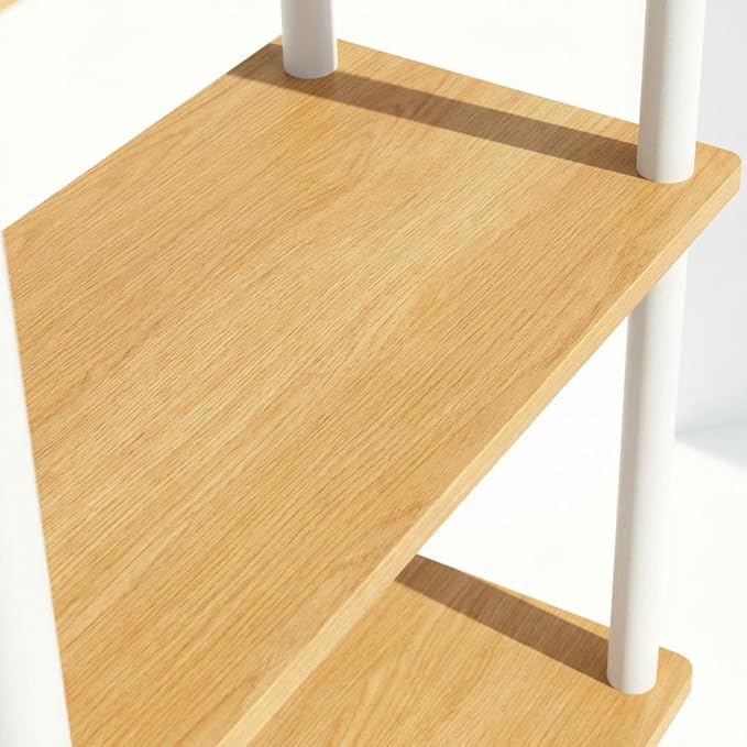 Furnifact Beech White Bookcase with Sturdy Wood Construction, Elegant Design, Ideal for Home or Office Storage, Modern Style