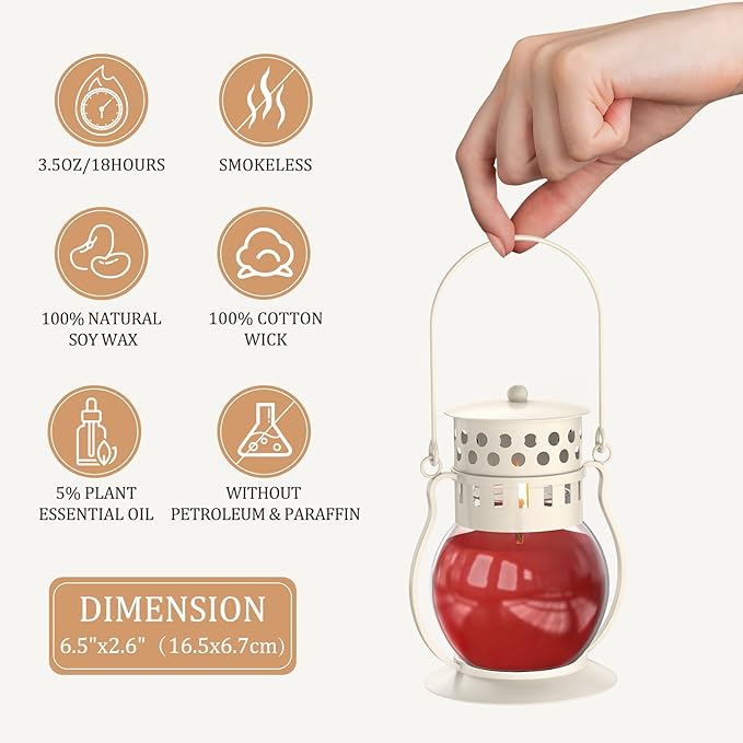 Scented Candles for Home, 3 Pack Retro Lantern Aromatherapy Candles for Balsam Cedar/Apple Cinnamon/Creamy Vanilla, Fall Candle Set, Soy Jar Candle Gifts for Women Men