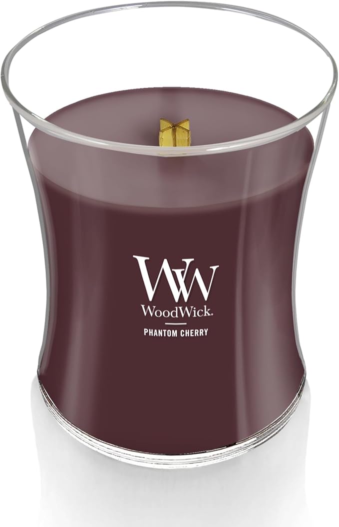 WoodWick Phantom Cherry Gifts for Women and Men, 9.7 oz Medium Hourglass Candle with Crackling Wick