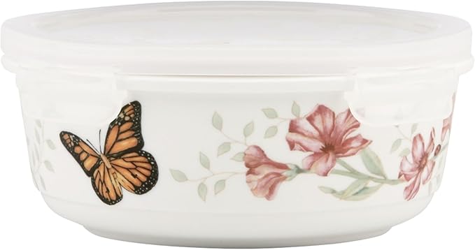 Lenox 824646 Butterfly Meadow Serve & Store Container, Small Container 6.25"D x 2.75"H