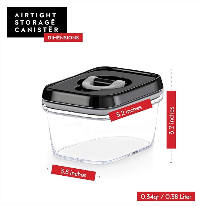 DWËLLZA KITCHEN Set of 6 Mini Airtight Food Storage Containers with Lids - Clear Plastic Small Pantry Containers for Spices, Candy, Nuts, Coffee or Tea, BPA-Free, Keeps Food Fresh & Dry