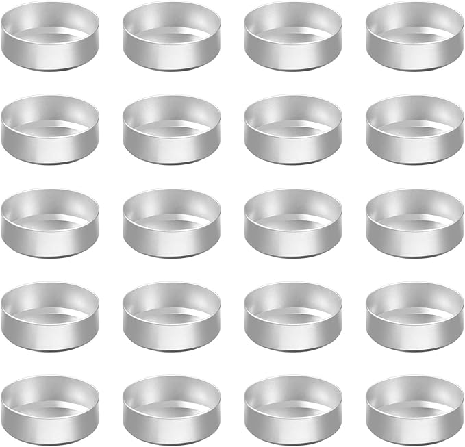 Milisten Aluminum Tea Light Tins 1.49 Inch Empty Candle Holders for DIY Scented Candle Making Storage Party Favors Crafts and Home Decoration