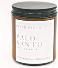 River Birch Candles Palo Santo Scented Candle | Premium, All-Natural, Non-Toxic, Soy Amber Jar Candles | 8.5oz 40 Hr Burn Time | Cozy Relaxing Gifts for Home