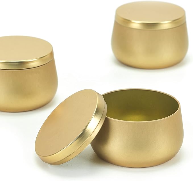 8oz Candle tins with lids,Gold Candle Jars,Bulk Candle tins for Making Candles,Candle Making Jars(24PACK,GOLD)