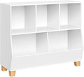 RiverRidge Catch-All Kids 35 Inch Wide Toy Organizer with 3 Cubbies and 2 Storage Bins - Pure White