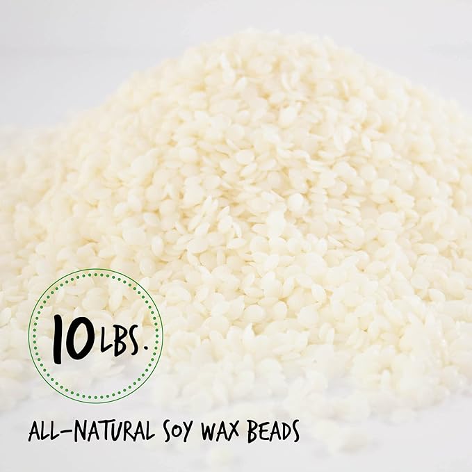 American Soy Organics Millennium Soy Beads for Candle Making - Natural Supplies - Paraffin-Free, Beeswax-Free Candle Wax for Container Candles, Tealights and Wax Melts, 10 lbs