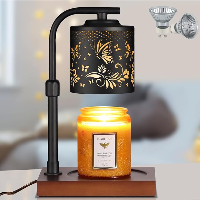Candle Warmer Lamp with Adjustable Height Dimmable for New Home Decor Electric Candle Warmer for Jar Candles Birthday Gifts for Women Mom(05-Butterfly)