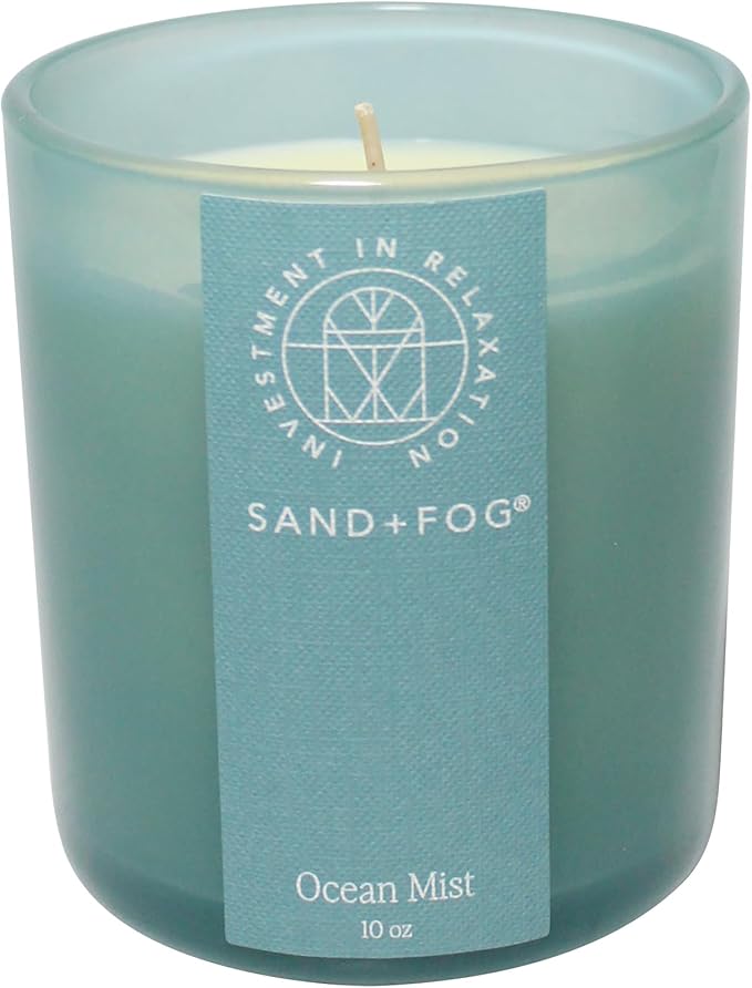 Sand + Fog Scented Candle - Ocean Mist – Additional Scents and Sizes – 100% Cotton Lead-Free Wick - Luxury Air Freshening Jar Candles - Perfect Home Decor – 10oz