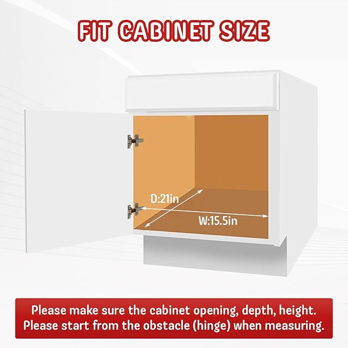 LOVMOR Pull Out Cabinet Organizer and Storage 14" W x 18" D, Slide Out Shelves for Kitchen Cabinets