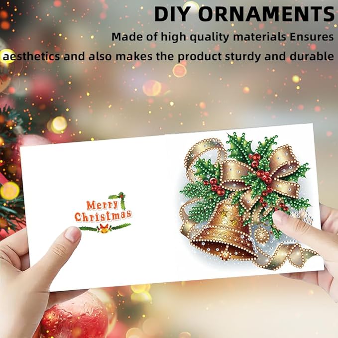 6PCS Xmas Atmosphere DIY Art Greeting Cards Congratulations Cards for Home Wall Decor and Office Display Perfect DIY Craft Gift for Adults and Kids