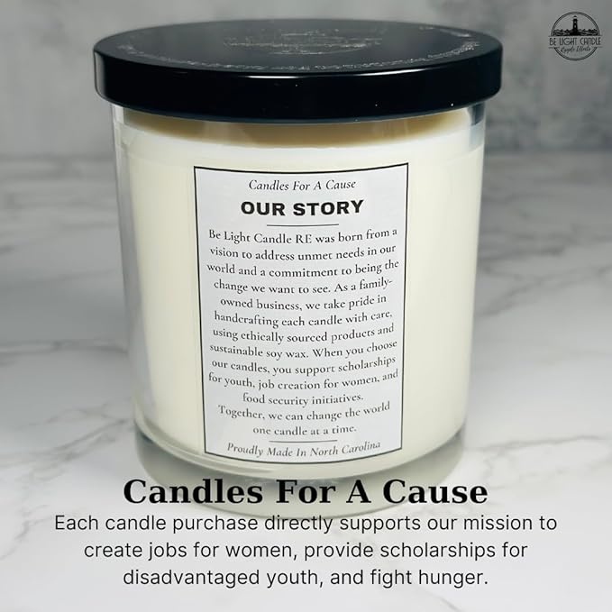 Sandalwood Candles | Purpose-Driven Soy Scented | Fragrance for Home | 8oz Long Lasting Scented | Non-Toxic | Aromatherapy | Gifts for Women | Be Light Candle RE (Relax & Unwind)