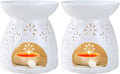 Ceramic Tea Light Candle Holder Set of 2, Essential Oil Burner Wax Melt Burner, Incense Aroma Diffuser, Home Decor