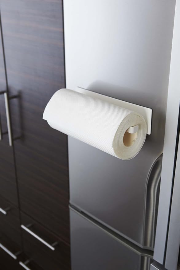 YAMAZAKI Home 2439 Plate Magnetic Paper Towel Holder, White