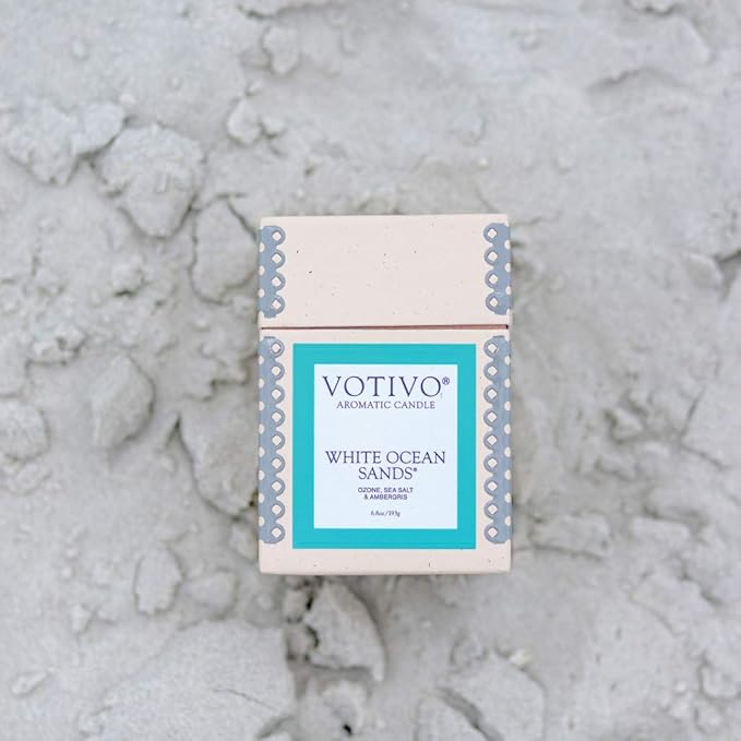 VOTIVO 6.8oz Aromatic Candle-White Ocean Sands