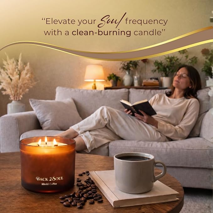 Non Toxic Candles 13.4 oz 50 Hours Burn Time, Scented Soy Candles, Clean Burning, Safe Non Toxic Design (Sandal Wood)