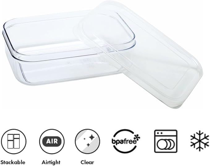 Lustroware (Set of 6) Micro Clear 21oz Kitchen Pantry Food Storage Container Set with Lid, Shatterproof, BPA Free, Dishwasher, Microwave Safe Canister, Fridge Refrigerator Organizer, Made in Japan