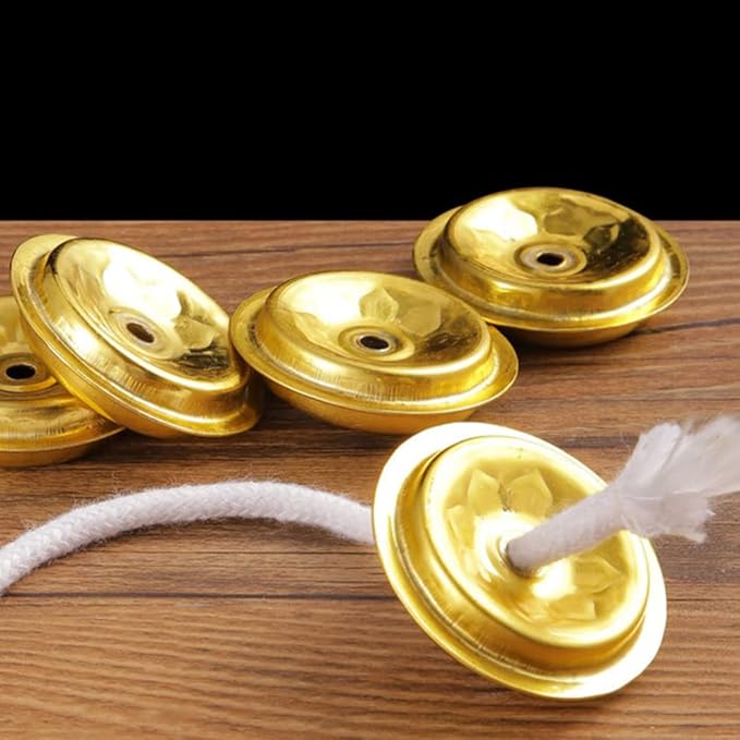 Brass Tube Wick Holder & Wick for Oil Cups, Glass Candles