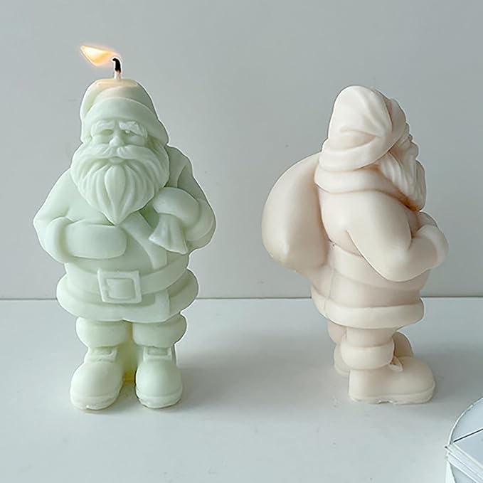 Christmas Santa Candle Mold - Silicone 3D Molds for Candy & Home Decor - Resin Casting & Making Molds