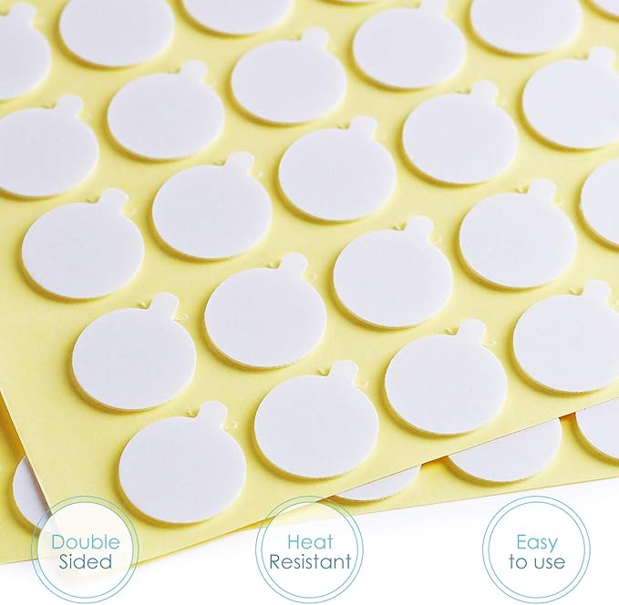 Hearth & Harbor Candle Wick Stickers, 500 Pieces Double-Sided Heat Resistant Adhesive Wick Stickers for Candle Making, Glue Stickers for Candle Making, Candle Making Supplies, 20mm Round Stickers
