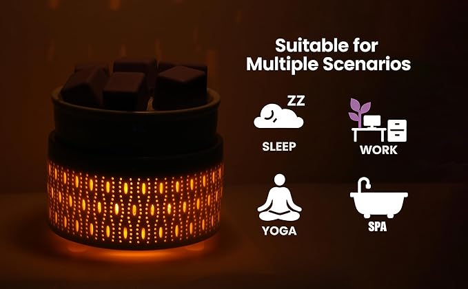 Ceramic Electric Wax Melt Warmer & Cube Oil Melter Cute Small Warmers Aromatherapy for Home Decorative Burner Melts Scented Candle Tart Scent Warm Fragrance