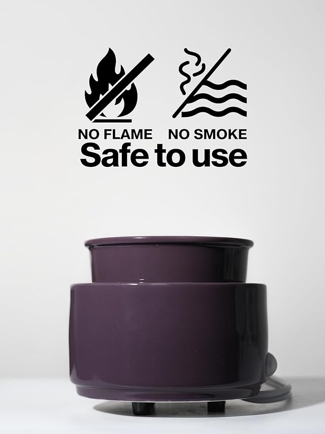 Ceramic Electric Wax Melt Warmer & Cube Oil Melter Cute Small Warmers Aromatherapy for Home Decorative Burner Melts Scented Candle Tart Scent Warm Fragrance (Purple)