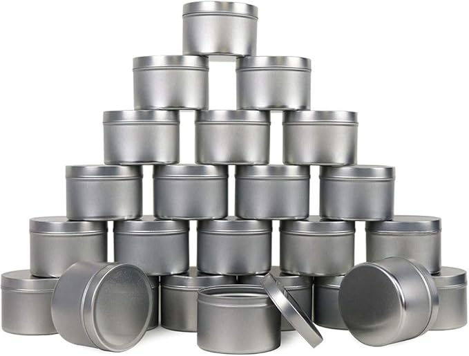 EricX Light Candle Tin 24 Piece, 8 oz, for Candle Making