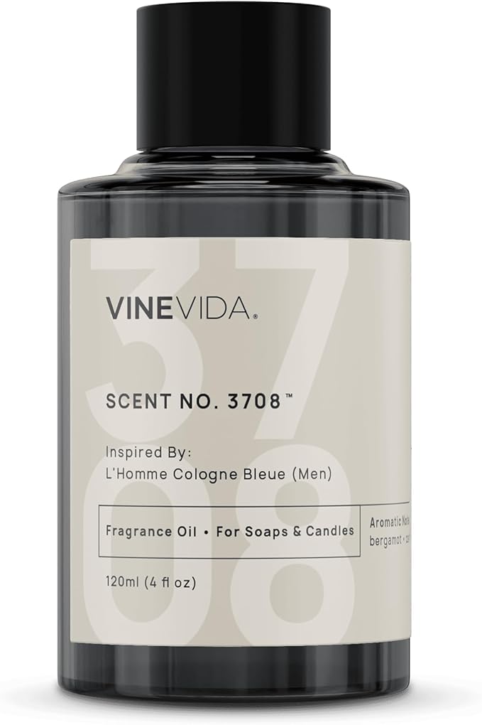 VINEVIDA [4 Oz] Inspired by: L'Homme Cologne Bleue (Men); Fragrance Oil for Candle Making and Soap Making - Premium Candle Scents for Soy Candles