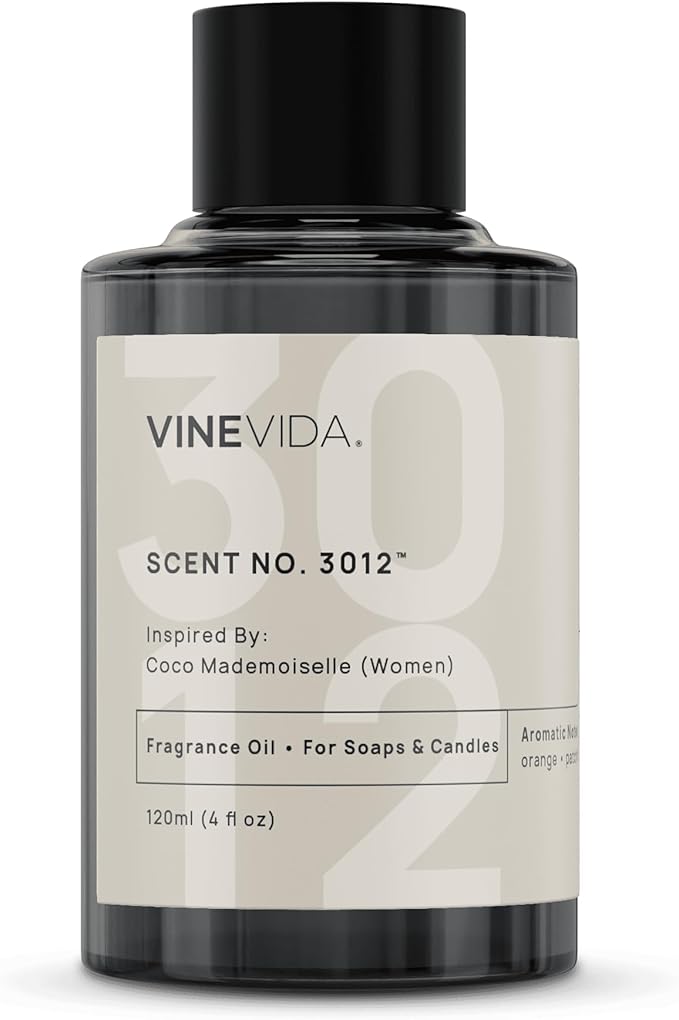 VINEVIDA Scent NO. 3012 Fragrance Oil - 120mL (4oz) - Inspired by: Mademoiselle (Women); Candle Fragrance Oil for Soy Candles - Soap Making Scents