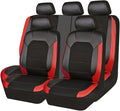 5 Seats Car Seat Covers Full Set for Volkswagen Taos S/SE/SEL/R-Line, Water & Wear Resistant Leather Automotive Seat Cover, Breathable Car Interior Protectors Cushion,D Red