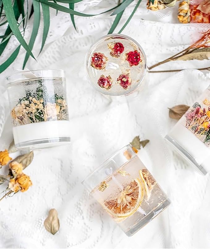 SimpleVibesXinPuwei DIY Scented Botanical Jelly Candle Kit with Step-by-Step Instructions - Create Your Own Unique Fragrant Candle (Style 2)