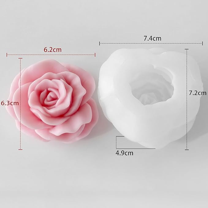 Petal Flower Rose Peony Tulip Cylinder Candle & Resin Mold - Resin Casting Silicone Molds for Home Decor & Candle Making Wave Spiral Mold