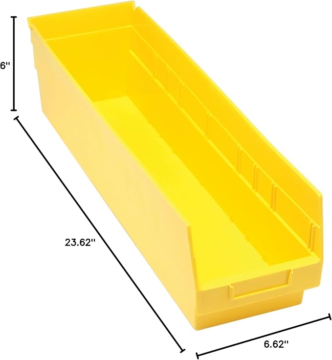 QUANTUM STORAGE SYSTEMS QSB206YL STORE-MORE Part Organizer Yellow Bins 24" L x 7" W x 6" H 8 Pack